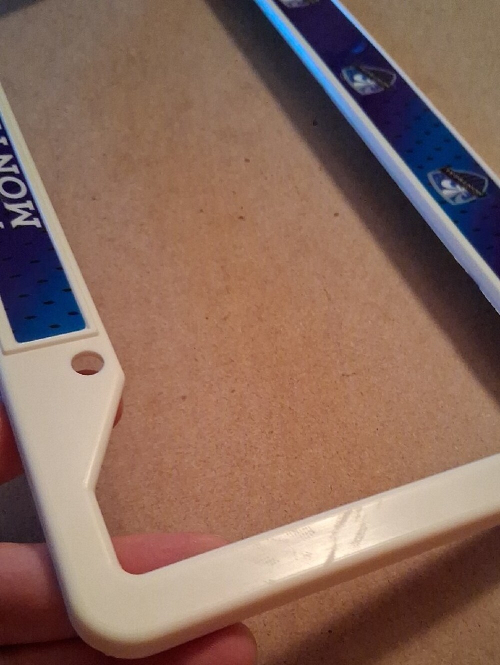 License Plate Frame - Blue/White - Picture 13 of 14